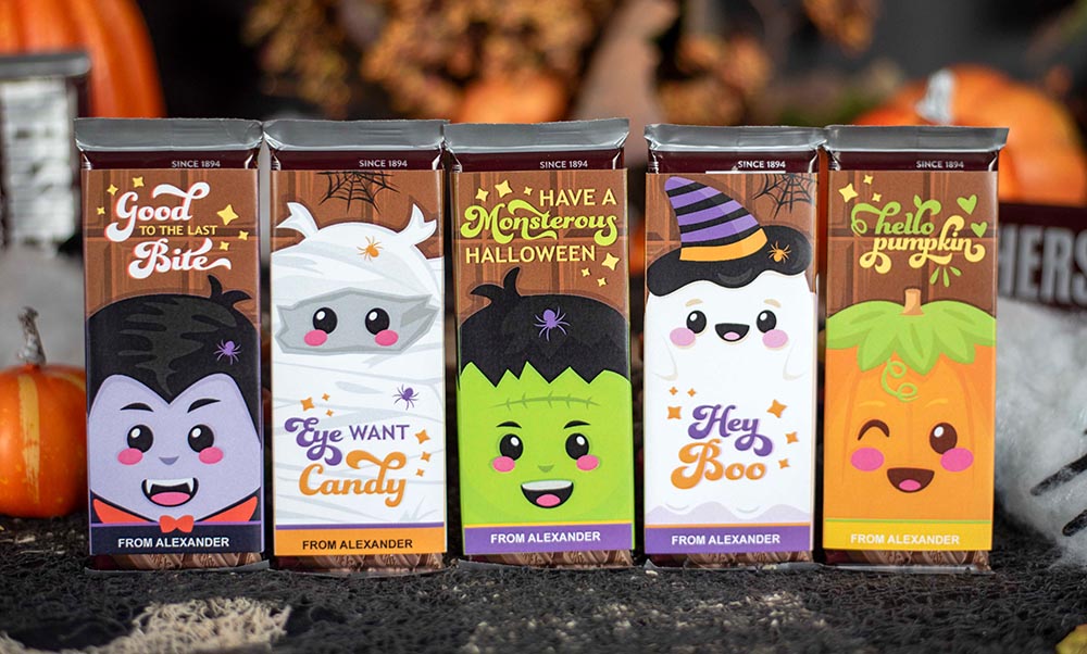 printable Halloween chocolate bar wrappers